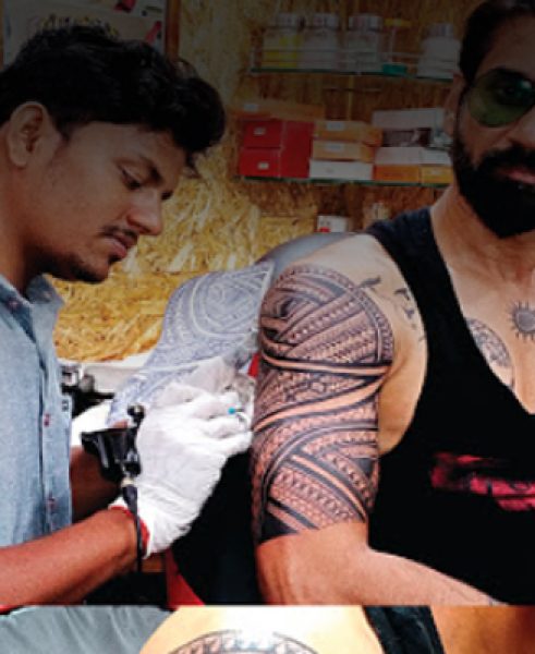 Actor Ali Fazals Tattoo Done By Mukesh Waghela At Moksha